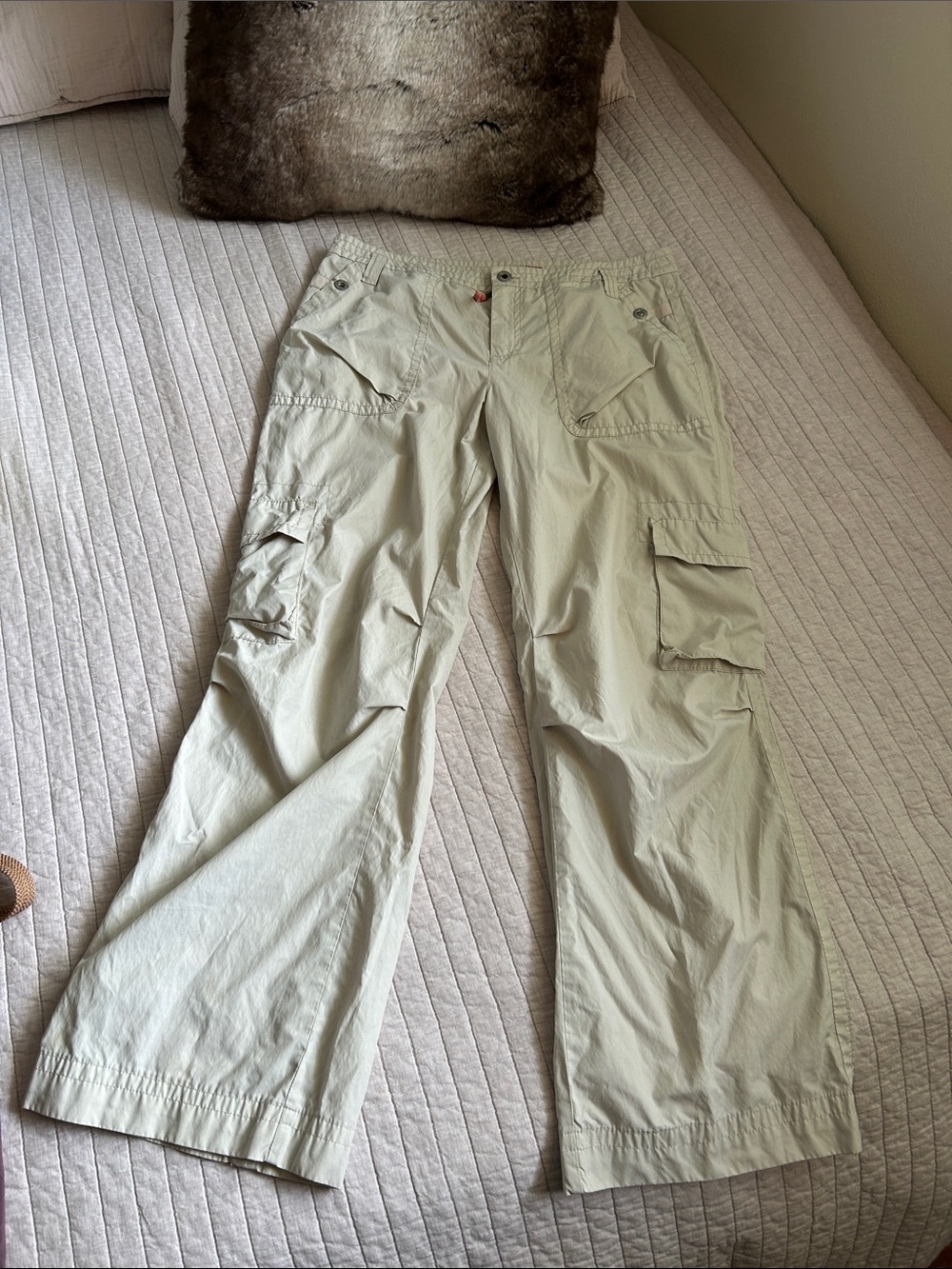Esprit Vtg Y2K beige cotton lightweight cargo outdoor hiking pants Gorpcore 12